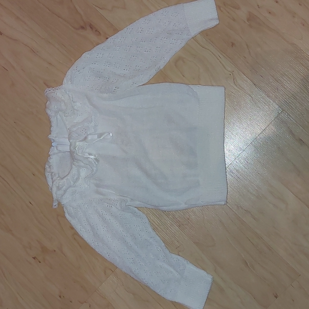 Vintage Toddler Girls White Sweater size 2